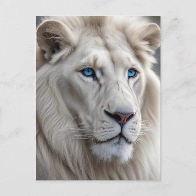 Cartes Pour Fêtes Annuelles Lion blanc (Devant)
