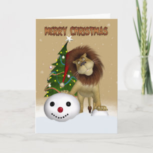 Cartes Pour Fêtes Annuelles Lion Christmas Card - Joyeux Lion de Noël