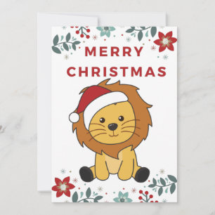 Cartes Pour Fêtes Annuelles Lion Christmas Snow Winter Animals Lions Holiday C