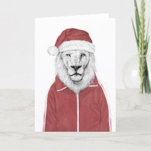 Cartes Pour Fêtes Annuelles Lion de père Noël