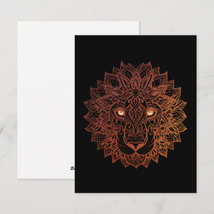 Cartes Pour Fêtes Annuelles Lion Mandala Ornamental, Lion Dessiné À La Main Ma