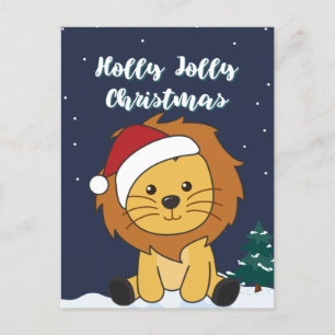 Cartes Pour Fêtes Annuelles Lion Noël Neige Animaux Hiver Lions Fête P