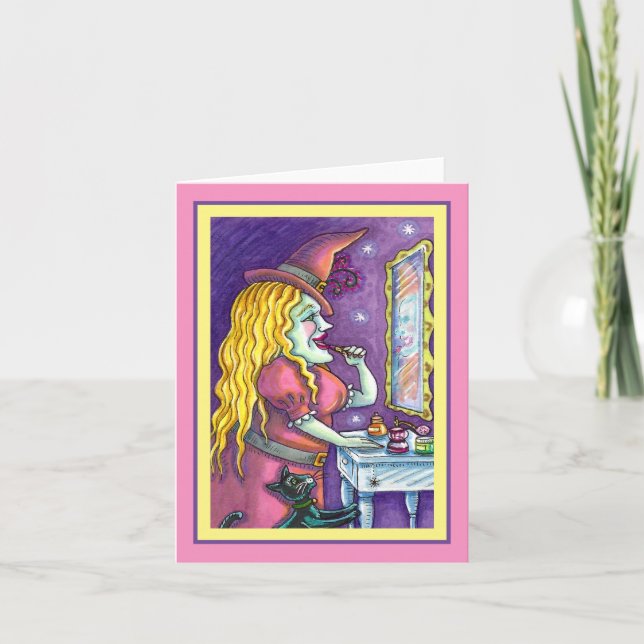 CARTES POUR FÊTES ANNUELLES LIPSTICCH DE TÉMOIN, PARFUME & NAIL POLISH, FUNNY  (Devant)