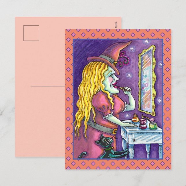 CARTES POUR FÊTES ANNUELLES LIPSTICK DE TÉMOIN, PARFUME & NAIL POLISH, FUNNY C (Devant / Derrière)