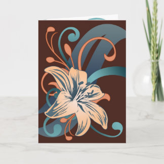 Cartes Pour Fêtes Annuelles Lis de Pâques dans le bleu
