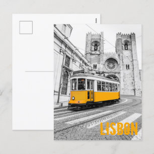 Cartes Pour Fêtes Annuelles Lisbon Tram Portugal vintage streetcar