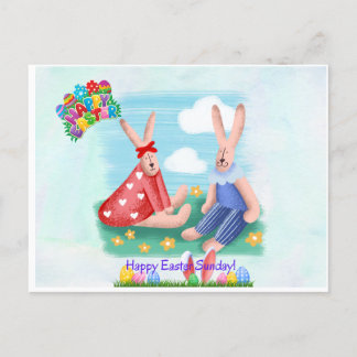Cartes Pour Fêtes Annuelles Lissy et Penney dans le jardin illustration dessin