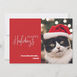 Cartes Pour Fêtes Annuelles Liste de Noël rouge de chat de compagnie drôle