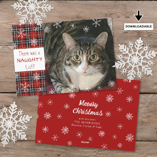 Cartes Pour Fêtes Annuelles Liste des chats vilains carreau flocon de neige pe