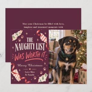 Cartes Pour Fêtes Annuelles Liste Vilain Chien Drôle Photo de Noël