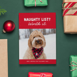 Cartes Pour Fêtes Annuelles Liste vilain drôle mignon rouge Noël