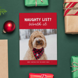 Cartes Pour Fêtes Annuelles Liste vilain drôle mignon rouge Noël