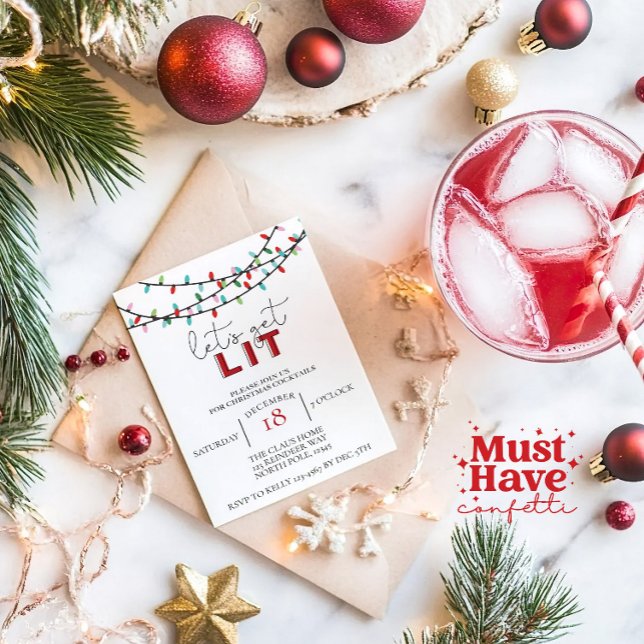Cartes Pour Fêtes Annuelles Lit Noël Cocktail de Noël Fête des amis (Créateur téléchargé)