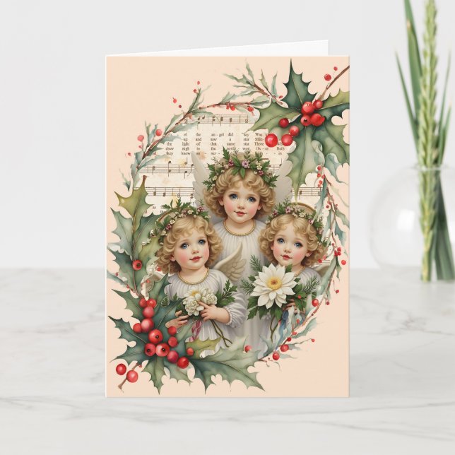Cartes Pour Fêtes Annuelles Little Angels Noel Christmas (Devant)