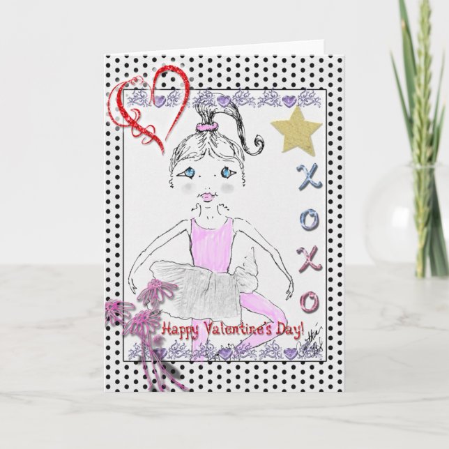 Cartes Pour Fêtes Annuelles Little Ballerina "XOXO" (Devant)