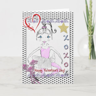 Cartes Pour Fêtes Annuelles Little Ballerina "XOXO"