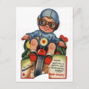 Cartes Pour Fêtes Annuelles Little Biker Boy Valentine Vintage
