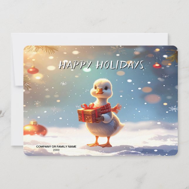 Cartes Pour Fêtes Annuelles Little Duck Christmas Holiday Card (Devant)