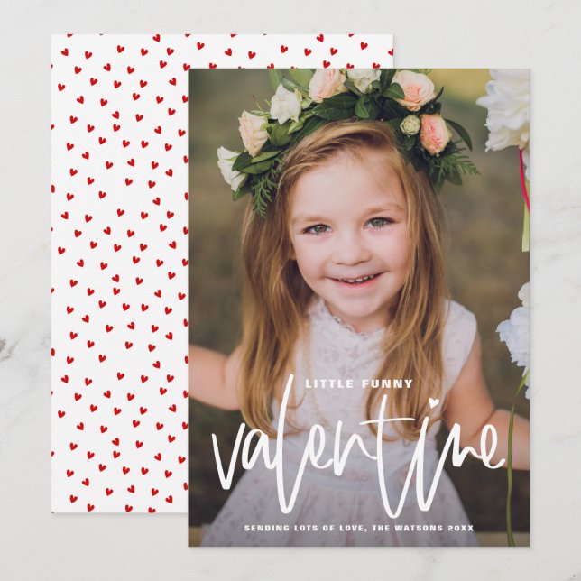 Cartes Pour Fêtes Annuelles Little Funny Valentine Lettering Valentine's Day (Devant / Derrière)