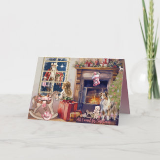 Cartes Pour Fêtes Annuelles Little Girl, Pink Cowboy Boots for Christmas Card