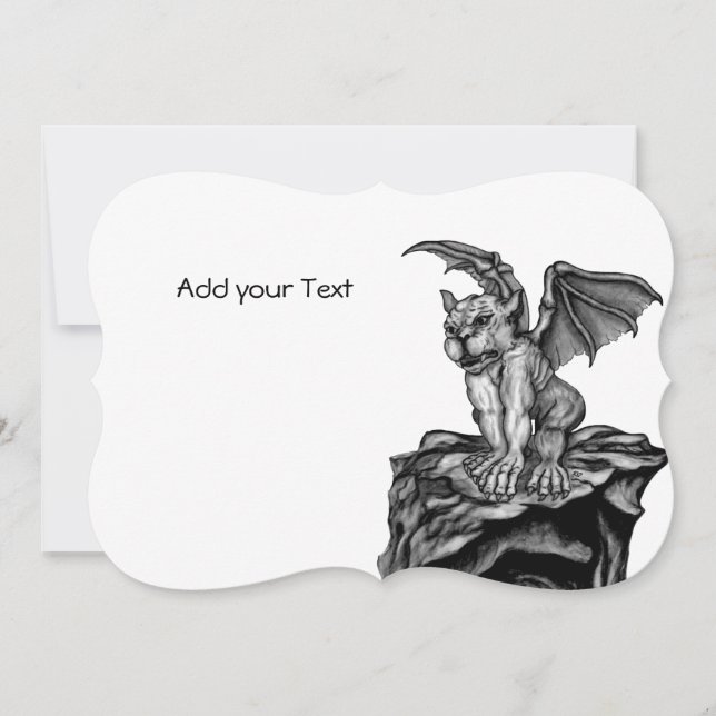 Cartes Pour Fêtes Annuelles Little Golem Gargoyle (Devant)