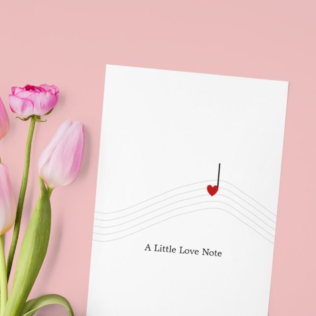 Cartes Pour Fêtes Annuelles Little Love Note Belle musique Saint Valentin (Créateur téléchargé)