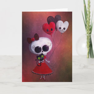 Cartes Pour Fêtes Annuelles Little Miss Death Valentine Girl