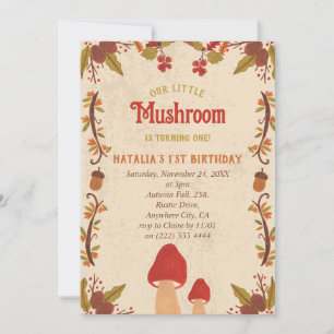 Cartes Pour Fêtes Annuelles Little Mushroom Automne 1er anniversaire