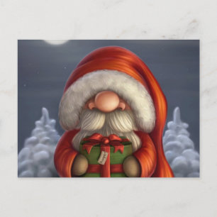 Cartes Pour Fêtes Annuelles Little Père Noël avec un cadeau