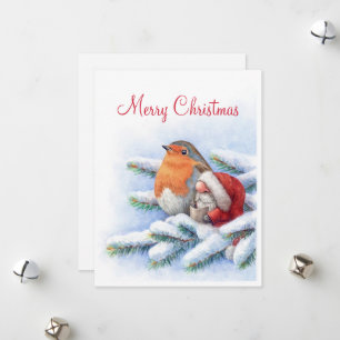 Cartes Pour Fêtes Annuelles Little Père Noël avec un rouge