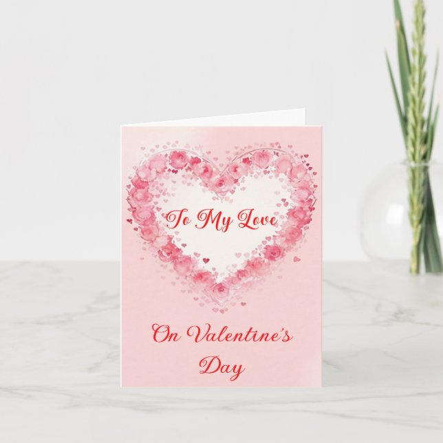 Cartes Pour Fêtes Annuelles Little Pink Hearts and Flowers Valentine (Devant)