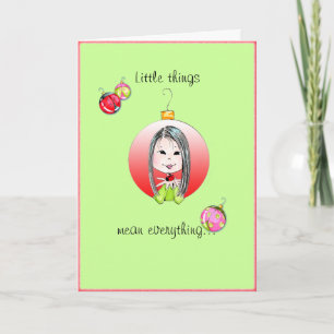 Cartes Pour Fêtes Annuelles Little Things Christmas - longue option cheveux