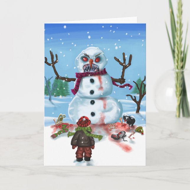 Cartes Pour Fêtes Annuelles Little Timothys LAST Snowman Card (Devant)