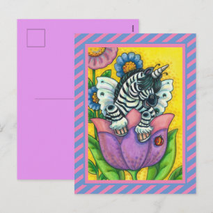 Cartes Pour Fêtes Annuelles LITTLE ZEBO WHIMSYNICKER, Imaginaire UNICORN ZEBRA