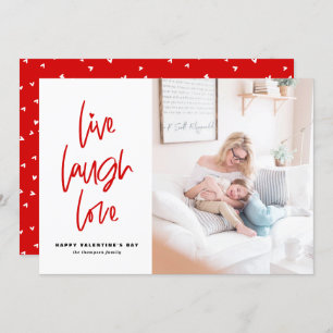 Cartes Pour Fêtes Annuelles Live Laugh Love Lettering White Valentine's Day