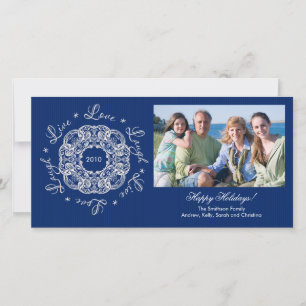 Cartes Pour Fêtes Annuelles Live Love Laugh Vintage Ornament Holiday PhotoCard