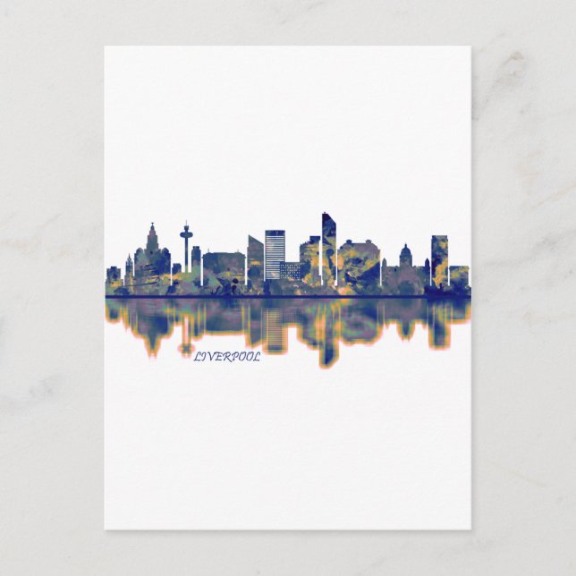 Cartes Pour Fêtes Annuelles Liverpool Skyline (Devant)