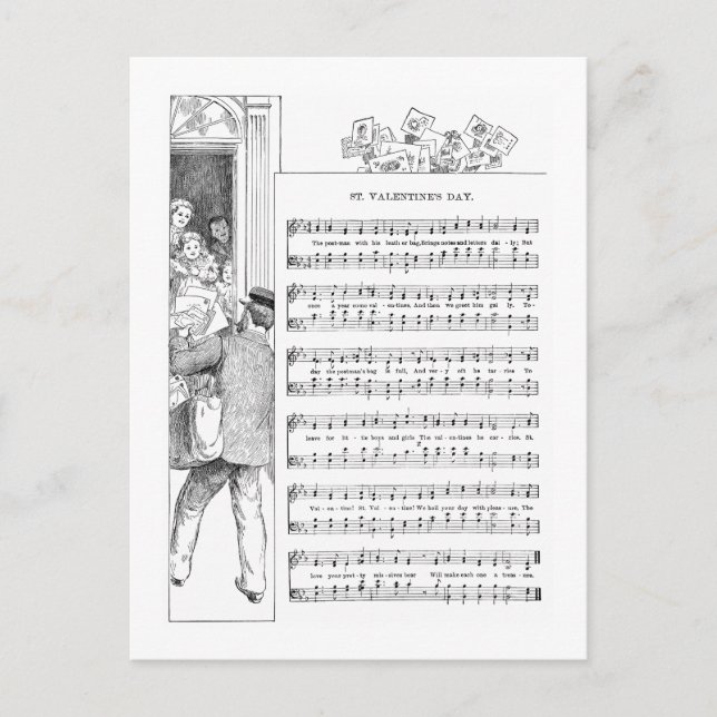 Cartes Pour Fêtes Annuelles Livraison de Valentines Chanson et musique (Devant)