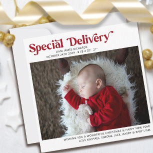 Cartes Pour Fêtes Annuelles Livraison spéciale Première photo de bébé de Noël