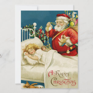 Cartes Pour Fêtes Annuelles Livraison vintage Retro Christmas Père Noël