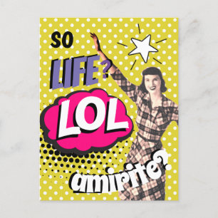 Cartes Pour Fêtes Annuelles Livre de bande dessinée Pop Art Retro Lady Funny