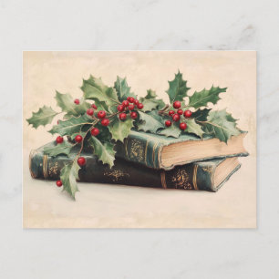 Cartes Pour Fêtes Annuelles LIVRES ANCIENS AVEC HOLLYBERRIES Noël Vintage