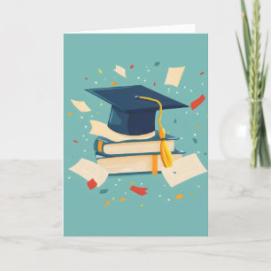 Cartes Pour Fêtes Annuelles Livres Colorful Graduation Cap