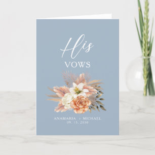 Cartes Pour Fêtes Annuelles Livret de ses vœux Floral Dusty Blue