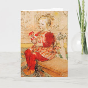 Cartes Pour Fêtes Annuelles Lizbeth tenant une poupée