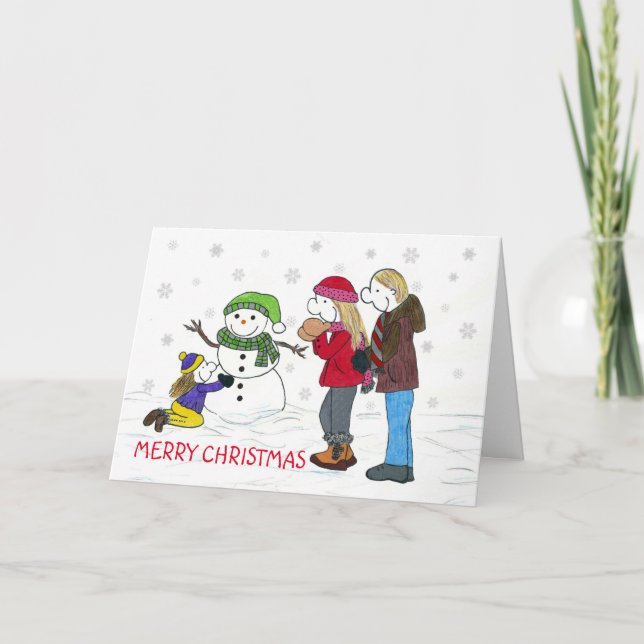 Cartes Pour Fêtes Annuelles Lizzy's People Snowman Fun Christmas Card (Devant)