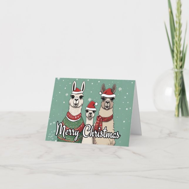 Cartes Pour Fêtes Annuelles Llama Christmas (Devant)