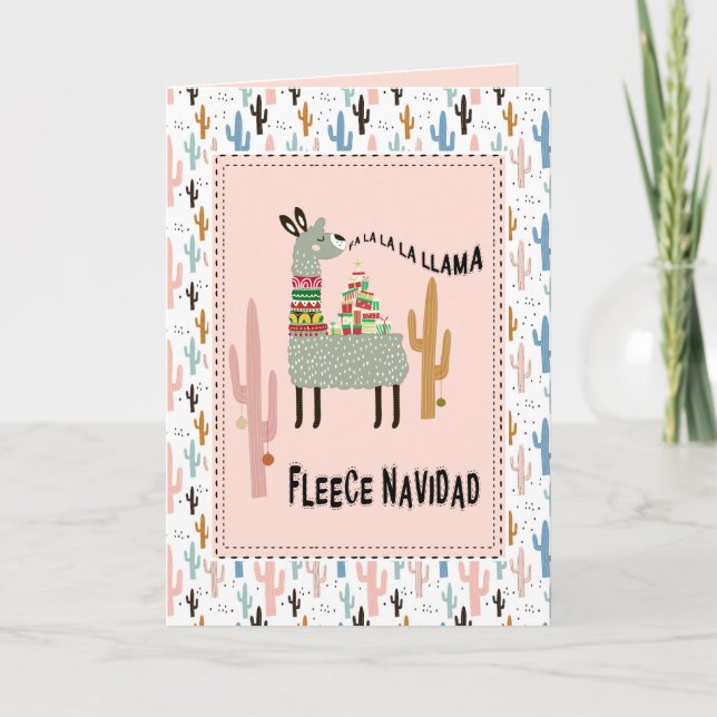 Cartes Pour Fêtes Annuelles Llama Christmas Funny Fleece Navidad (Devant)