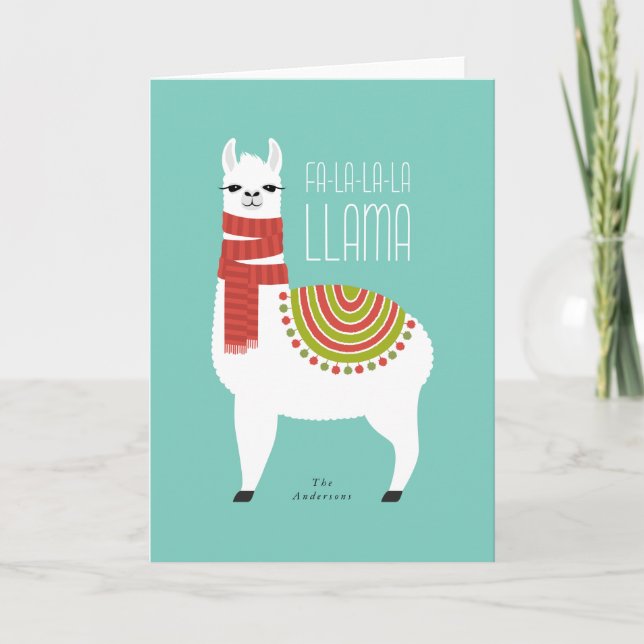 Cartes Pour Fêtes Annuelles Llama Christmas Holiday Card (Devant)