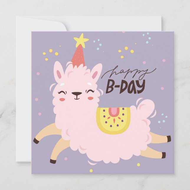 Cartes Pour Fêtes Annuelles Llama d'anniversaire (Devant)